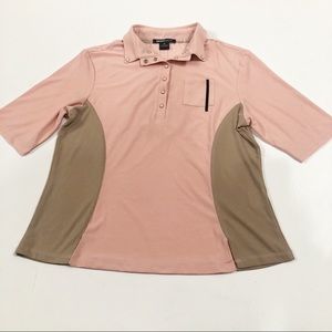 Dkny Women’s Golf Top Pink Polo Shirt Medium